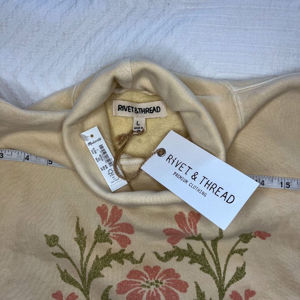 BRAND NEW | Madewell | Rivet & Thread Floral Turtleneck Sweatshirt - Picture 7 of 7
